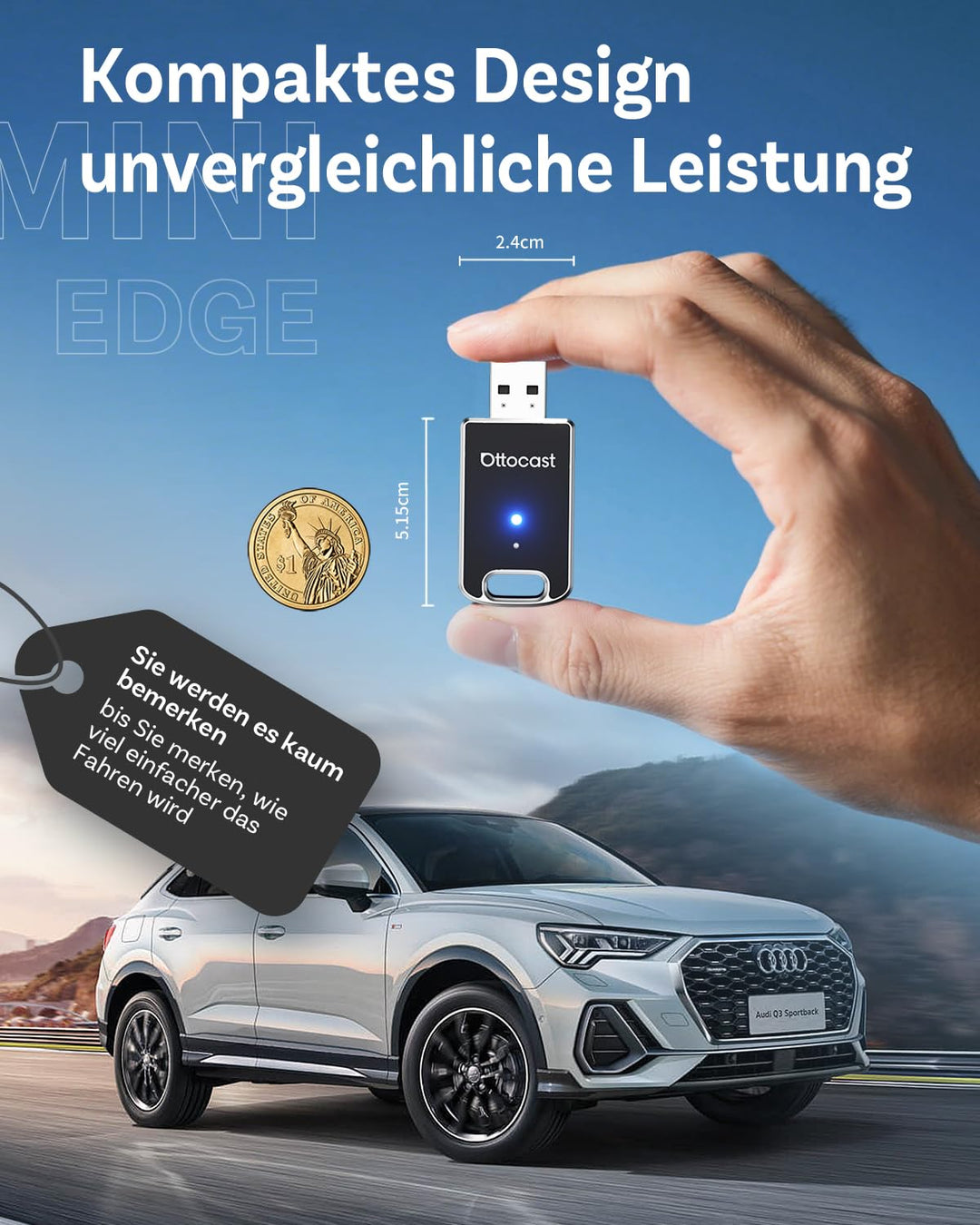 Kabelloser CarPlay &amp; Android Auto Adapter 2-in-1 USB-A/C - Bild 7
