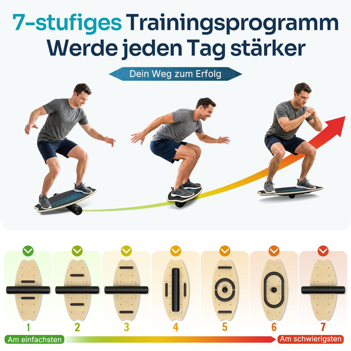 Balance Board Holz 2-in-1 mit Rolle und Ball für Kinder und Erwachsene - Bild 4