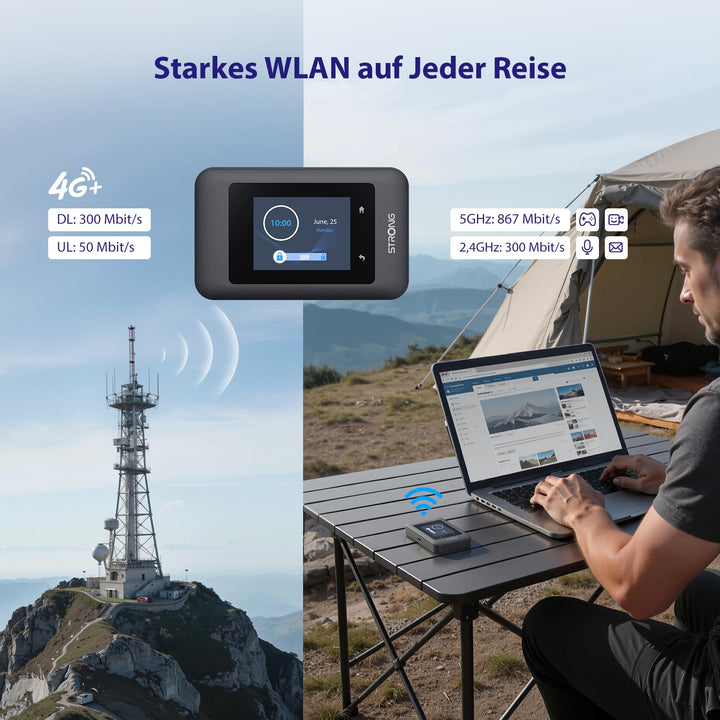 Mobiler 4G+ WLAN Router mit SIM-Slot Dualband AC900 fuer 16 Geraete - Bild 4