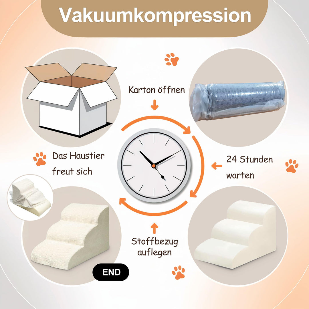 Hundetreppe 5 Stufen Schaumstoff 62 cm für Bett und Sofa - Bild 7