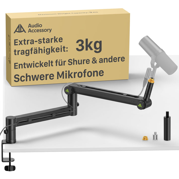 Mikrofonarm Low Profile Aluminium 780mm Reichweite 3kg Traglast