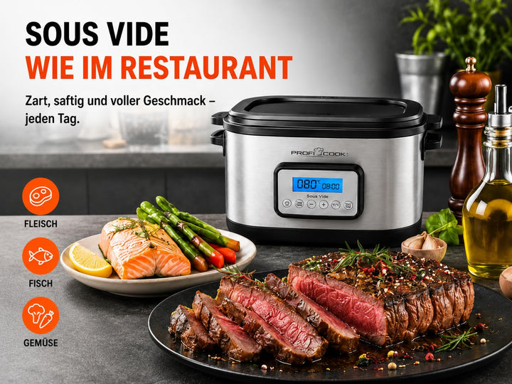 Sous Vide Garer 8,5L mit LCD-Display und Schongarfunktion