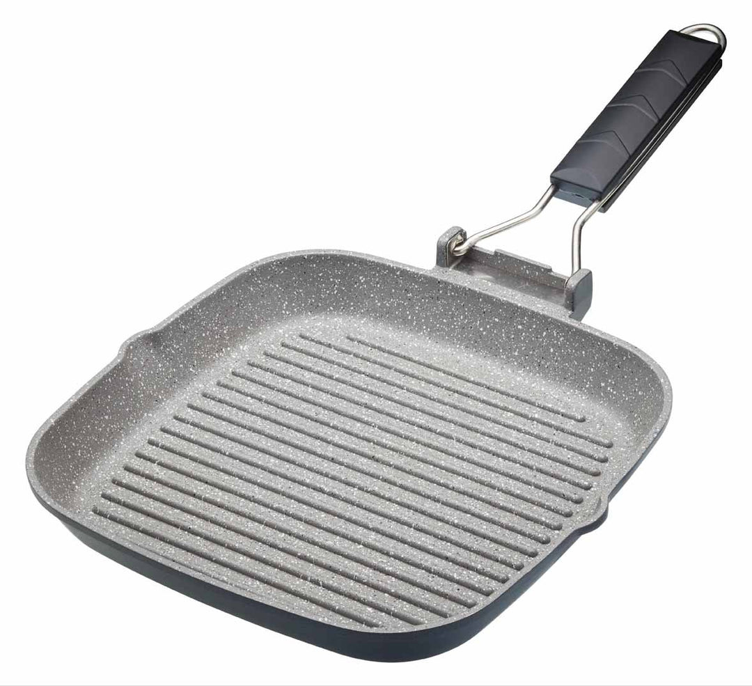 Antihaft-Grillpfanne mit Klappgriff induktionsgeeignet 24 cm