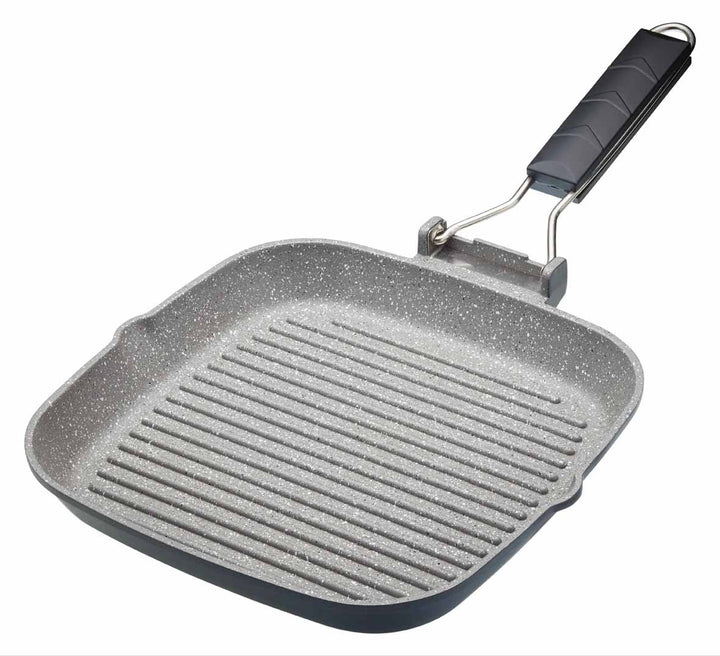 Antihaft-Grillpfanne mit Klappgriff induktionsgeeignet 24 cm