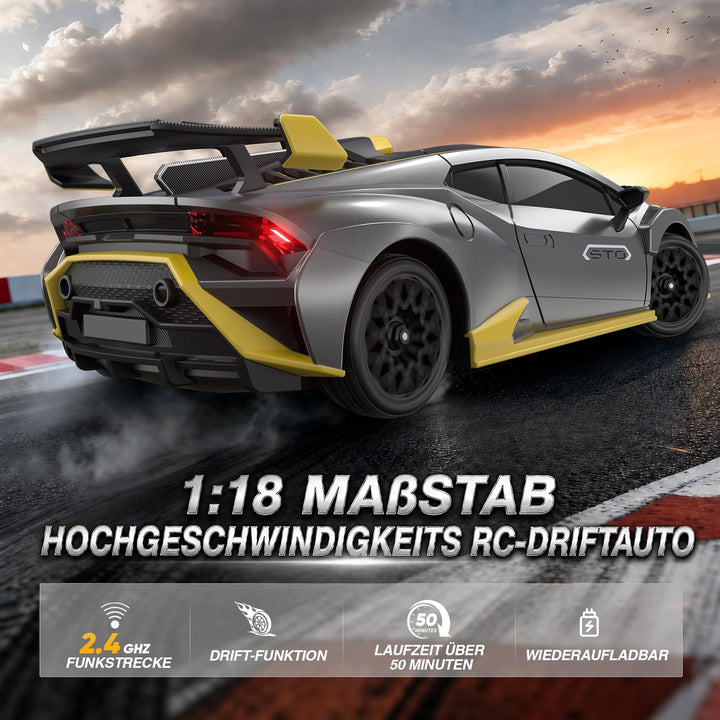 RC Drift Auto 1:18 Ferngesteuert 35 km/h 4WD mit Wechselreifen - Bild 2