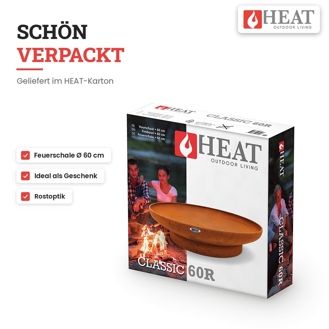 Feuerschale Stahl 60 cm Rostoptik für Garten und Terrasse - Bild 6