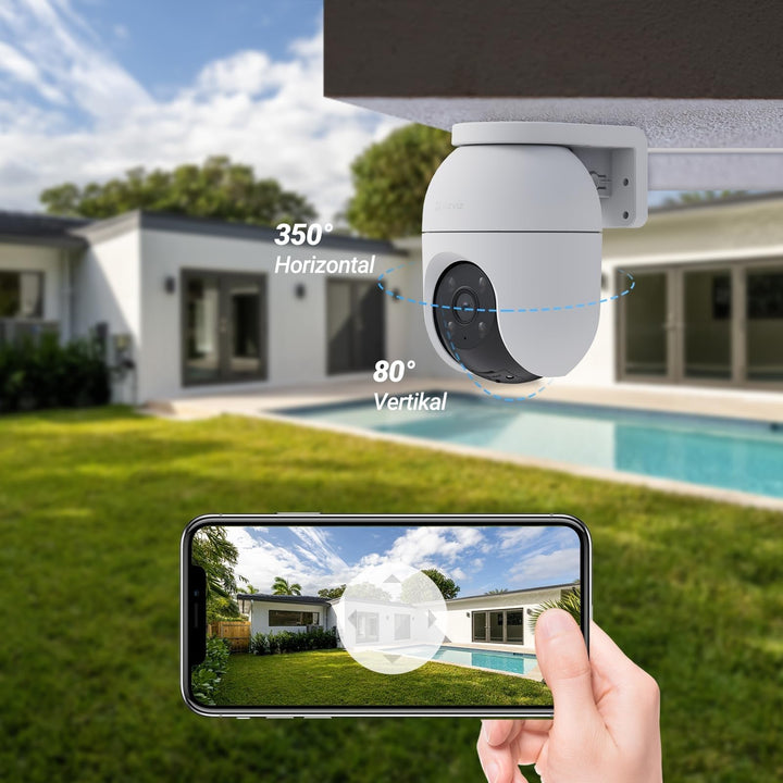 Outdoor WLAN IP Kamera 1080p 360° mit Farbnachtsicht 2er Set - Bild 3