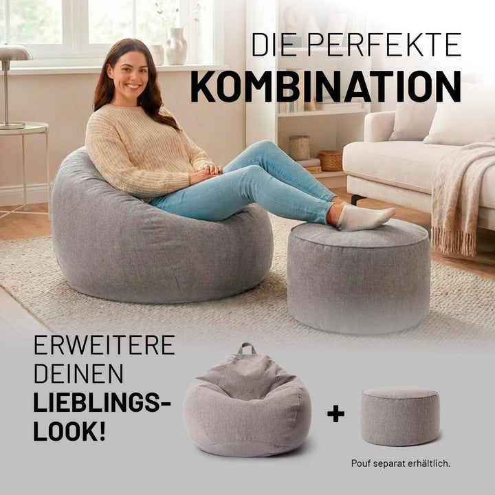 Sitzsack Indoor EPS-Füllung 80x90x50cm 185L für Kinder &amp; Erwachsene - Bild 9