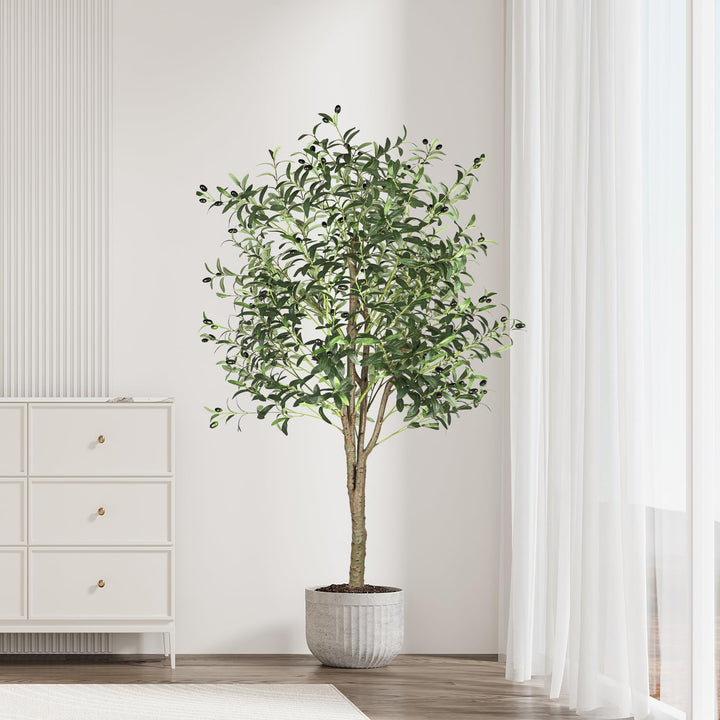 Kunstpflanze Olivenbaum 180 cm Polyester mit Topf fuer Innenraum - Bild 2