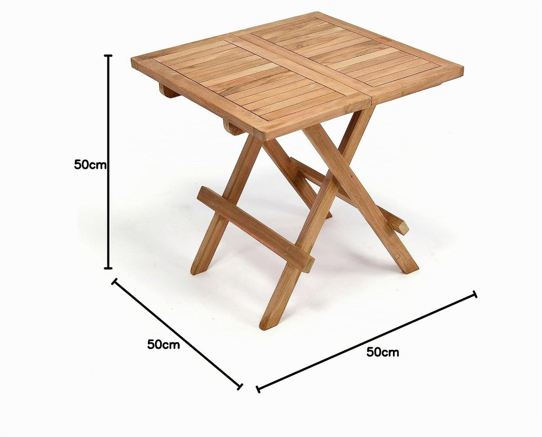 Klapptisch Teakholz quadratisch 50x50 cm für Balkon und Terrasse - Bild 2