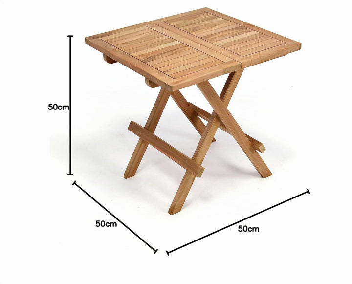 Klapptisch Teakholz quadratisch 50x50 cm für Balkon und Terrasse - Bild 2