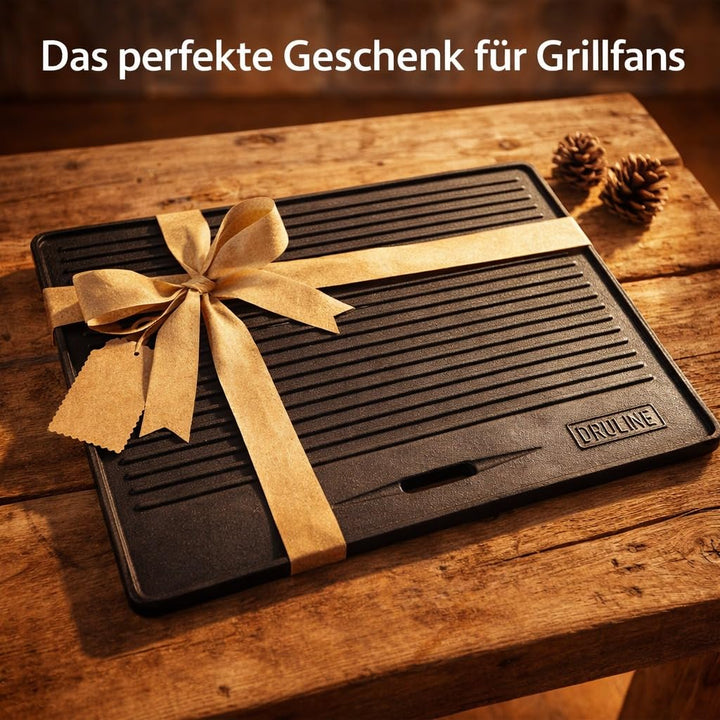 Gusseisen-Wendeplatte 2-in-1 geriffelt &amp; glatt 40x30 cm Gasgrill - Bild 6