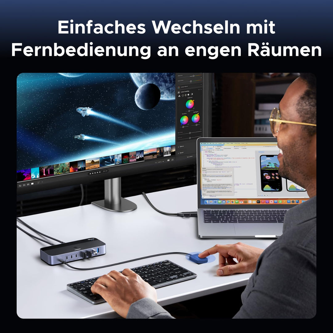 USB Switch 2 PC auf 7 Geräte USB 3.2 Gen2 10Gbps Plug &amp; Play - Bild 9