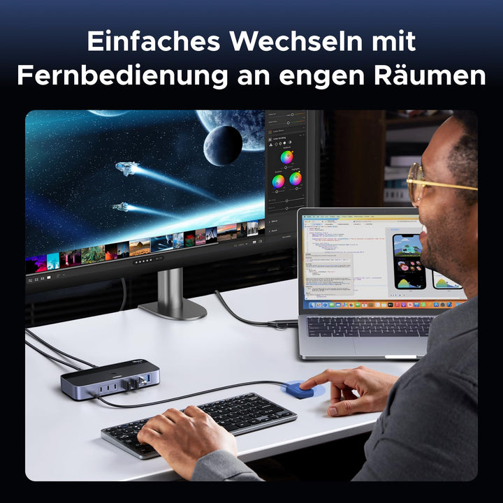 USB Switch 2 PC auf 7 Geräte USB 3.2 Gen2 10Gbps Plug &amp; Play - Bild 9