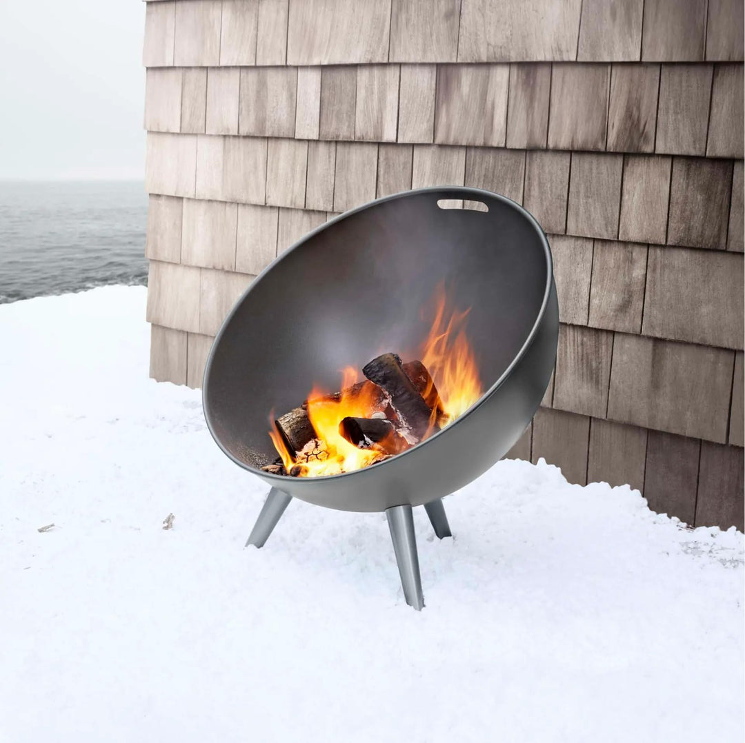 Feuerschale Halbkugel Aluminium Ø64cm mit Windschutz für Terrasse - Bild 5
