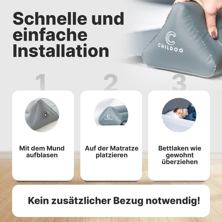 Aufblasbarer Rausfallschutz Bett 200cm TPU Mesh für Baby &amp; Kinder - Bild 5