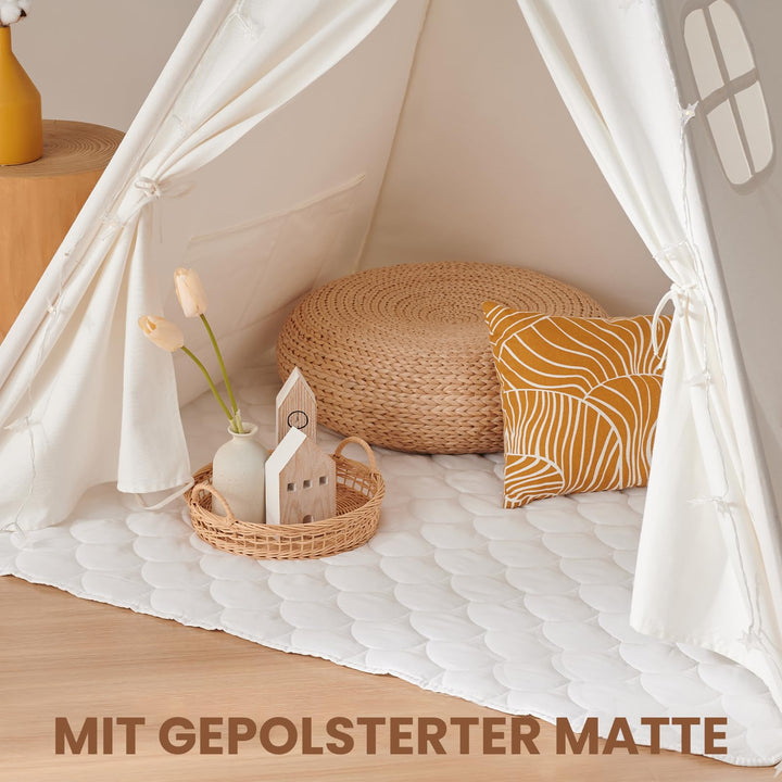 Tipi Zelt Kinder 100% Baumwolle 122x168 cm mit Lichterkette - Bild 7