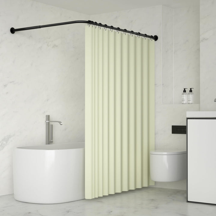 Duschvorhangstange L-Form Edelstahl verstellbar 62–94x141–174 cm