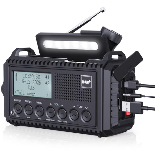 DAB+/UKW Kurbelradio Solar 5000mAh Akku Camping Outdoor