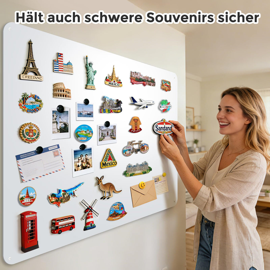 Magnetwand Metall Weiss 50x100 cm für Reisemagnete und Fotos - Bild 2