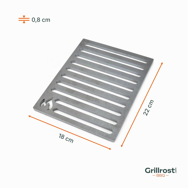 Ofenrost 18x22 cm massiver Stahl 8mm bruchsicher für Kamin - Bild 4