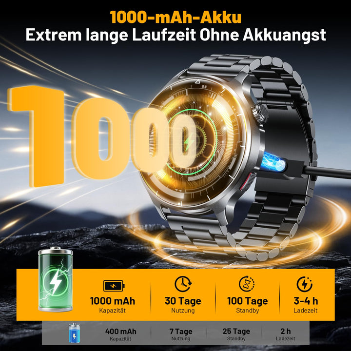 Smartwatch Herren 1,52" HD Touchscreen 1000 mAh Bluetooth-Anruf IP68 - Bild 2