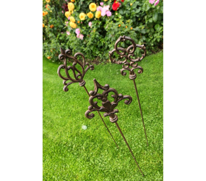Gartenstäbe Gusseisen Ornament Speer 140 cm 6er-Set edelrostfarben - Bild 6