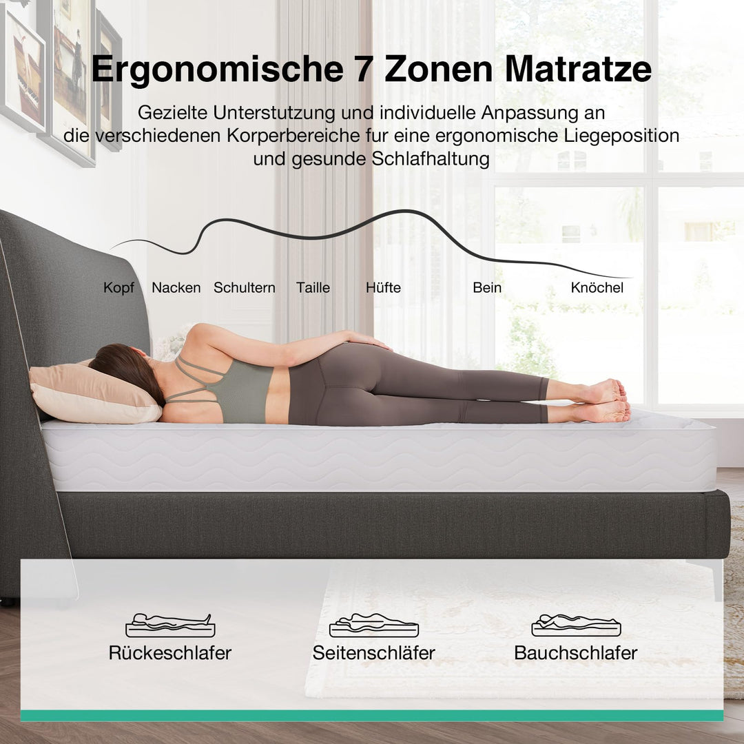 Taschenfederkernmatratze 140x200 cm 7-Zonen H3 20 cm Rollmatratze - Bild 5
