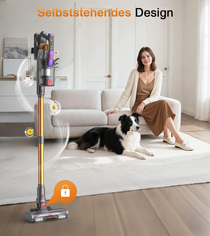 Akkustaubsauger Kabellos 50KPA 600W 75Min Anti-Tangle fuer Tierhaare - Bild 4