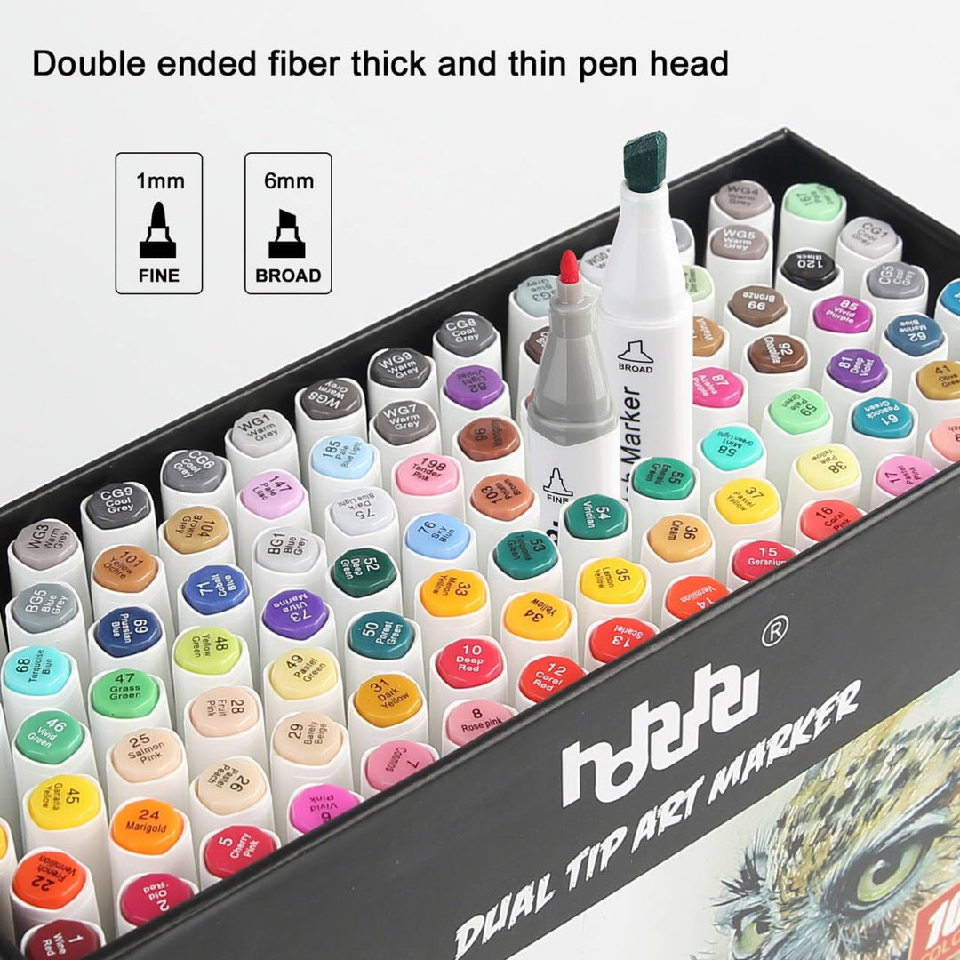 Alkohol Marker Set 100 Farben Doppelspitze für Illustration - Bild 3