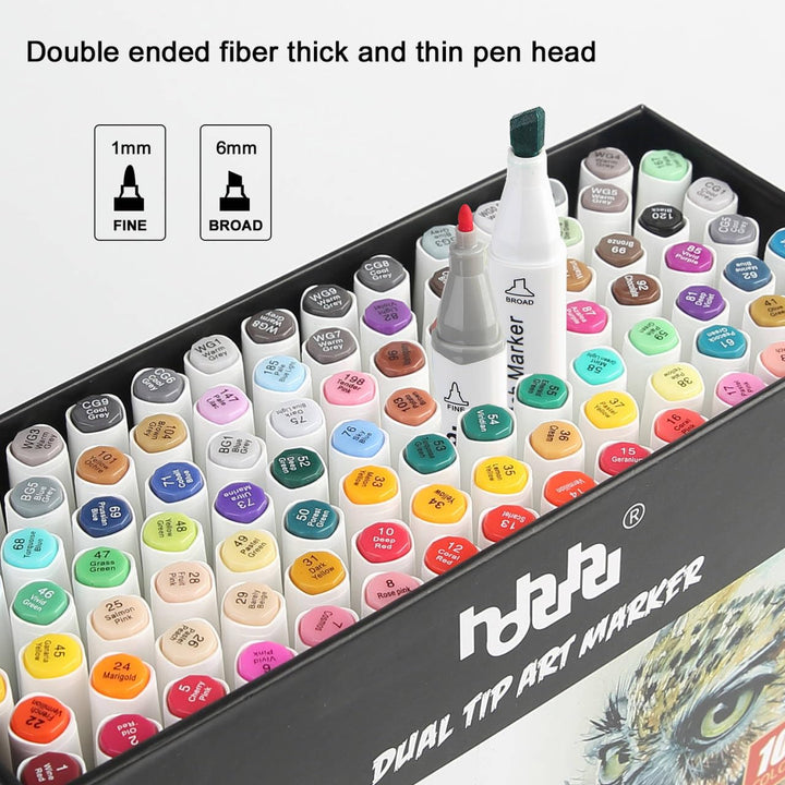 Alkohol Marker Set 100 Farben Doppelspitze für Illustration - Bild 3