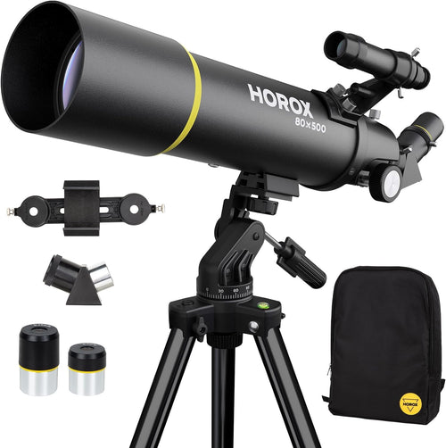 Refraktor Teleskop 80mm Öffnung 500mm Brennweite mit Rucksack