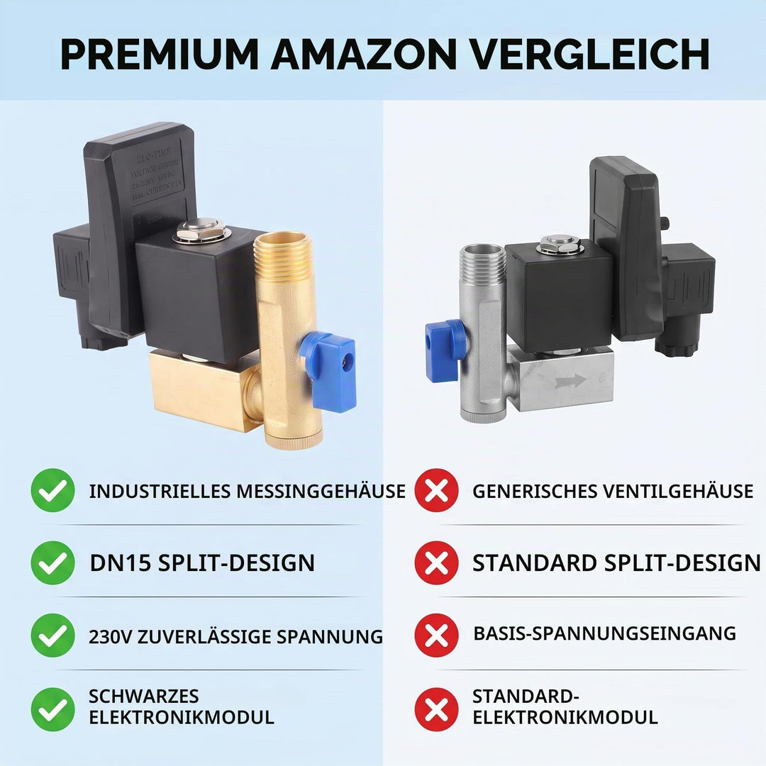 Magnetventil Messing 230V G1/2 DN15 für Wasser und Druckluft - Bild 5