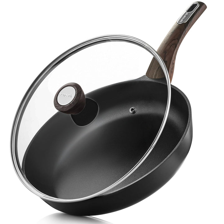 Antihaft-Bratpfanne mit Glasdeckel 28cm Induktion Aluminiumguss