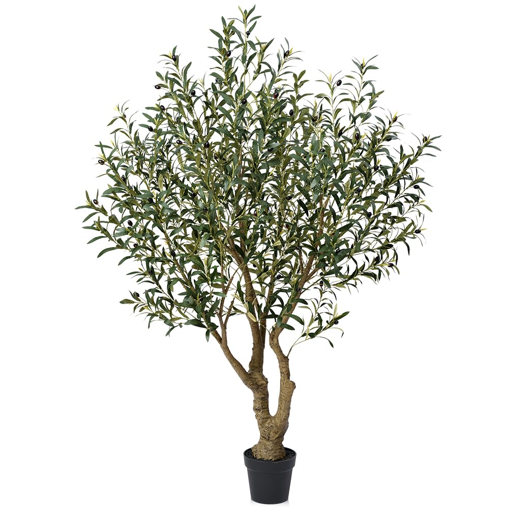 Künstlicher Olivenbaum 180 cm Seide mit Topf verstellbare Äste