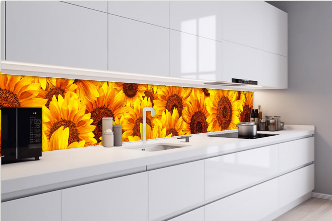 Küchenrückwand Folie selbstklebend Sonnenblumen 260x60 cm