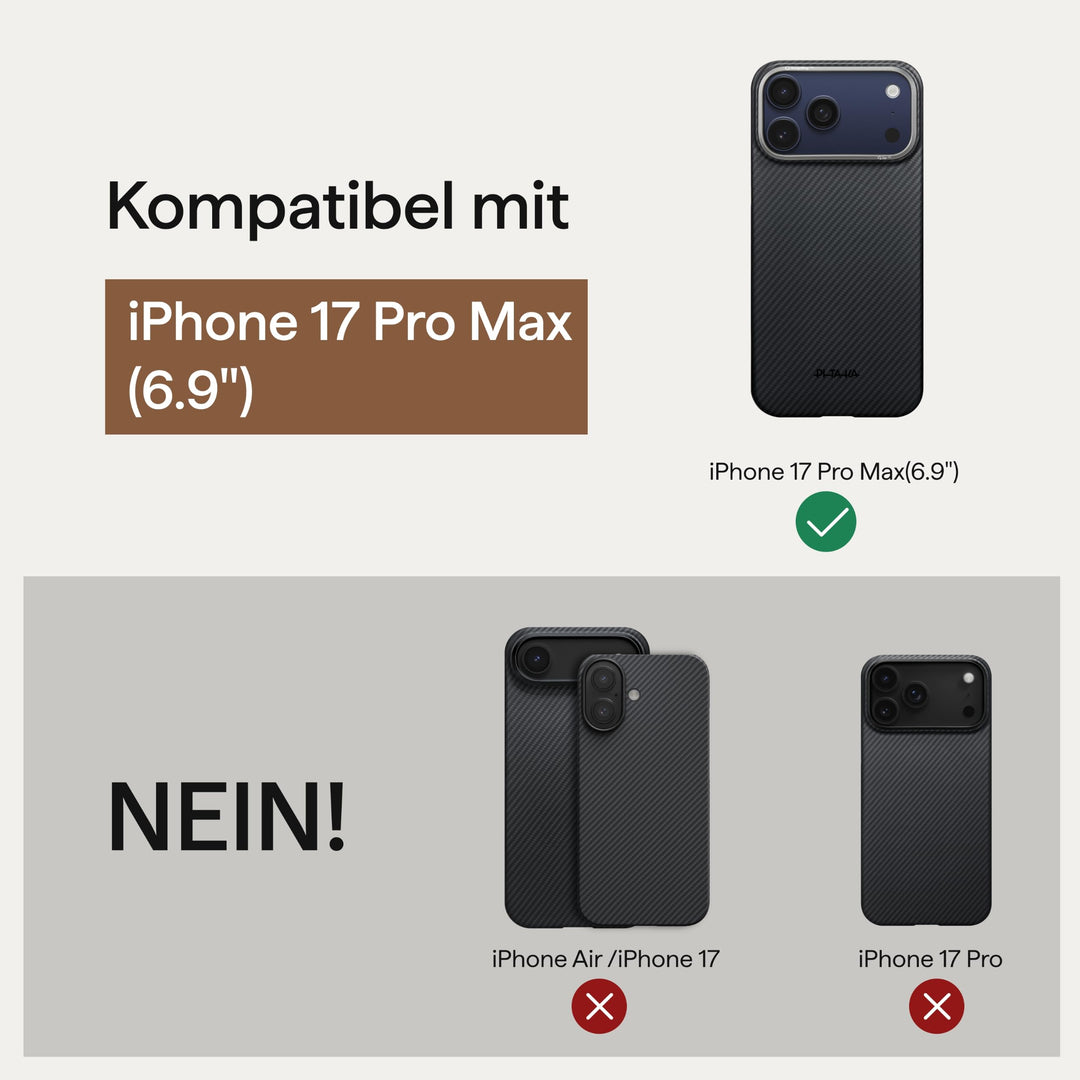 iPhone 17 Pro Max Hülle Aramidfaser 0,9mm ultradünn MagSafe-kompatibel - Bild 9