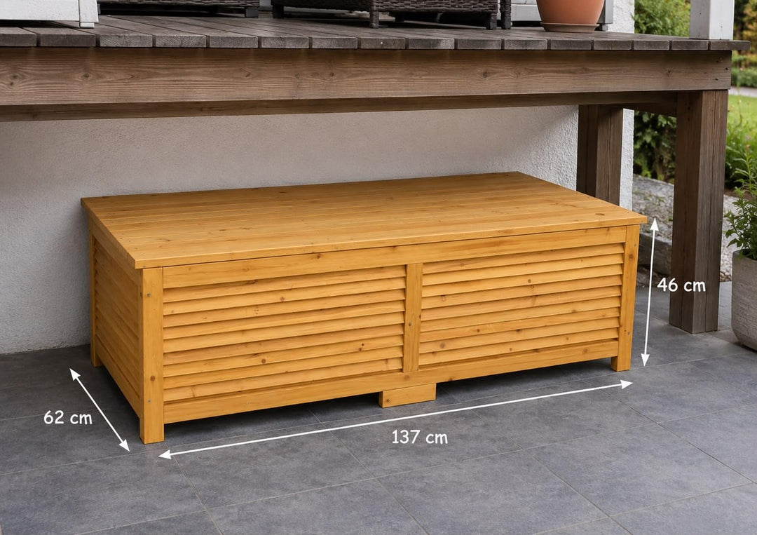 Holz Auflagenbox Garten Kiefernholz imprägniert 140x65x46 cm - Bild 2