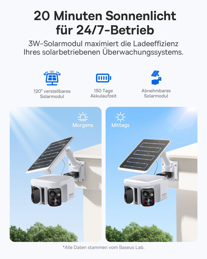 Überwachungskamera Aussen Dual 3K Solar WLAN mit KI-Tracking 7800 mAh - Bild 7