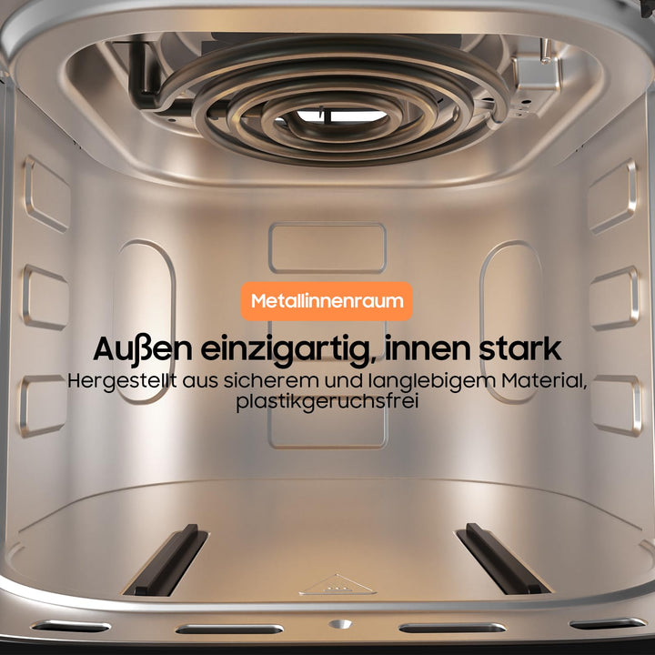 Heissluftfritteuse 6,5L XL 1700W Metall-Innenraum 8 Programme - Bild 3