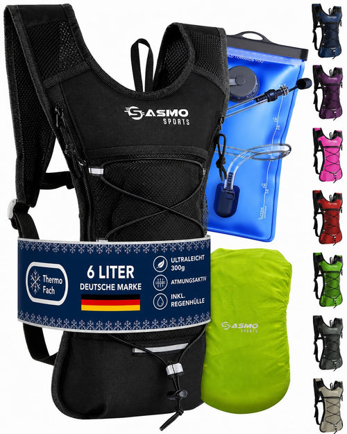 Trinkrucksack Laufen 6L ultraleicht 300g mit Thermofach schwarz