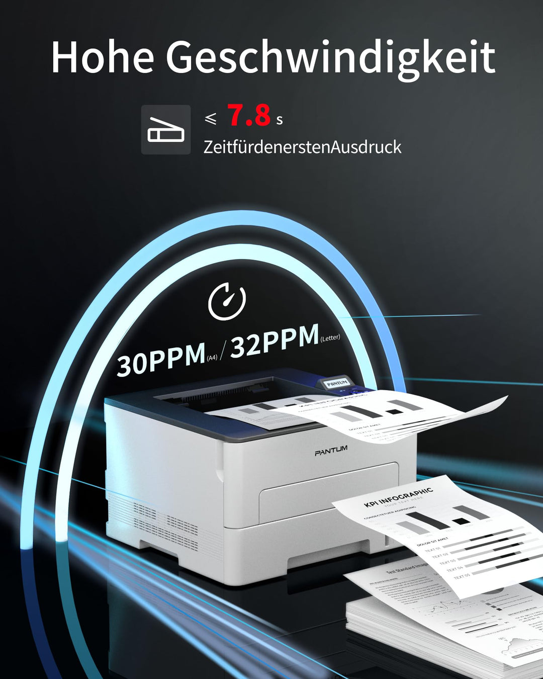 Laserdrucker Schwarz-Weiss WLAN Duplex 30 ppm mit Startertoner - Bild 3