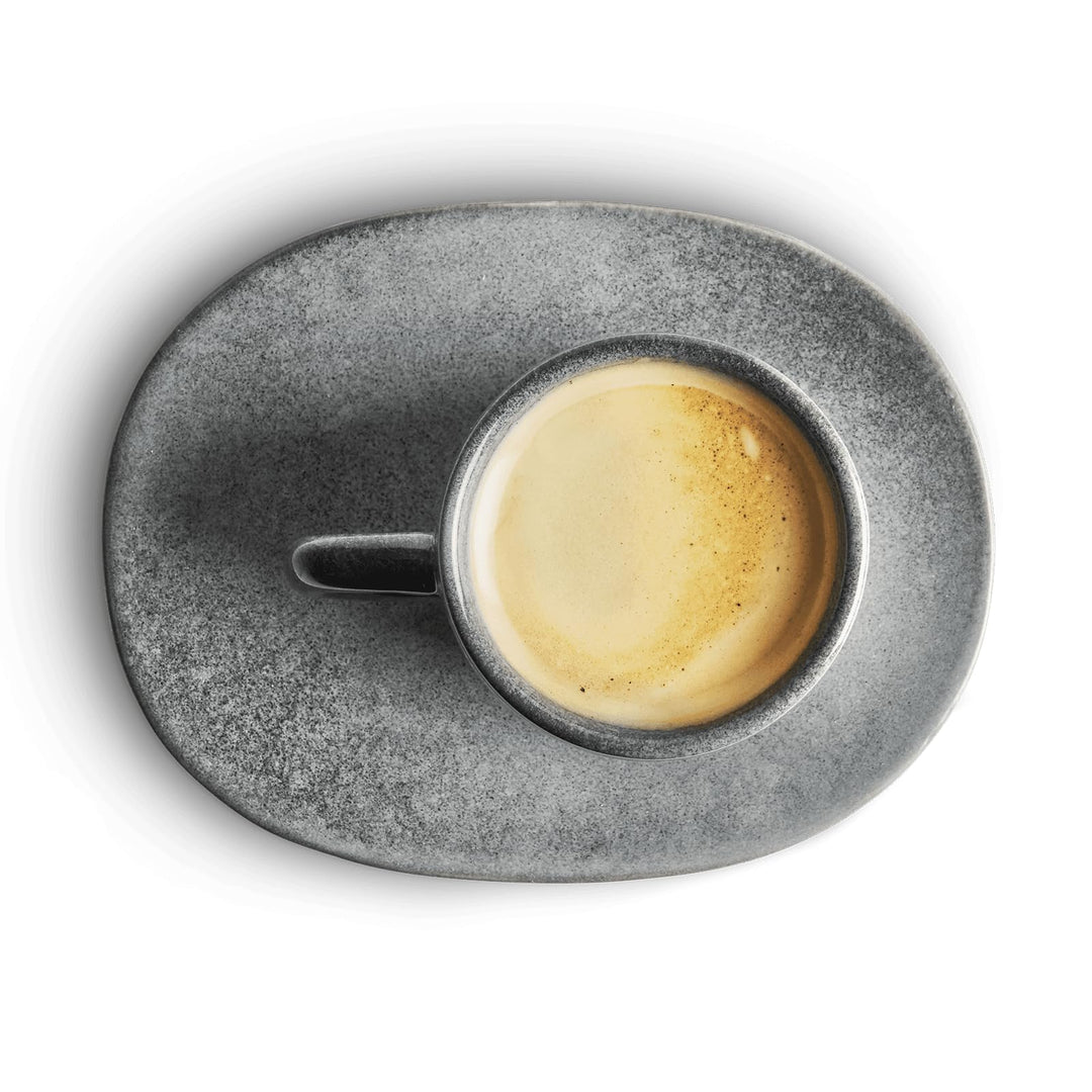 Espressotassen mit Untertassen 4er-Set Steinzeug handgefertigt grau - Bild 8