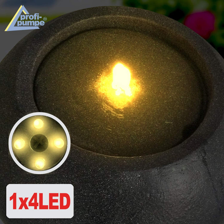 Gartenbrunnen Zierbrunnen Anthrazit mit LED-Beleuchtung Indoor &amp; Outdoor - Bild 7