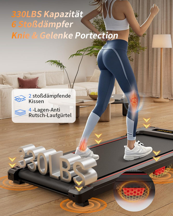Laufband mit Steigung 5° und LED-Anzeige fuer Zuhause 150kg - Bild 3