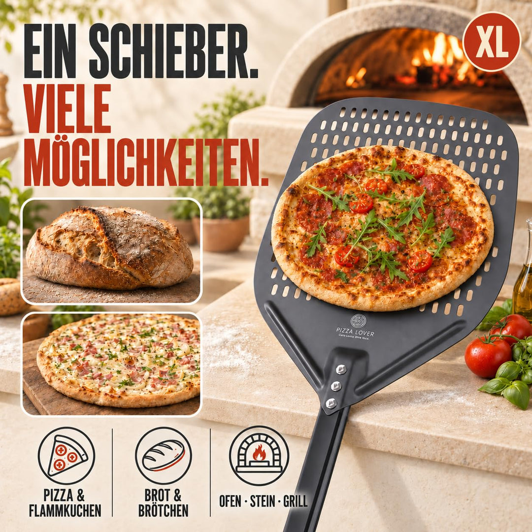 Pizzaschieber perforiert 35x35 cm harteloxiertes Aluminium Antihaft - Bild 7