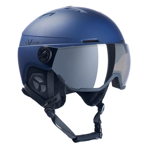 Skihelm mit Visier In-Mould Navy/Silber Grösse S 51-54 cm