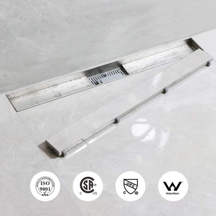 Duschrinne 70 cm Edelstahl befliesbar mit Haarsieb und Siphon - Bild 2