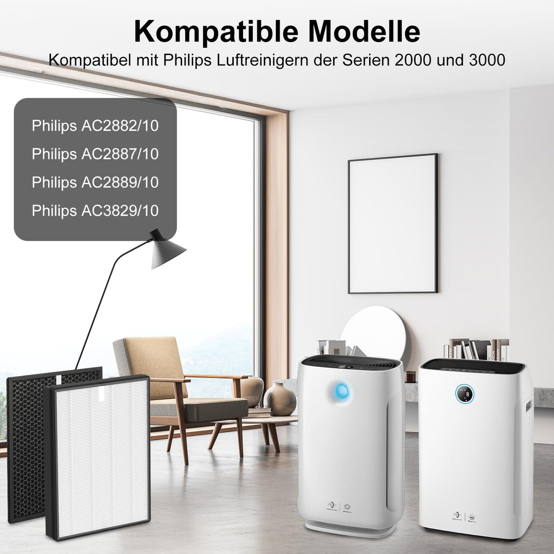 Luftreiniger-Filter HEPA + Aktivkohle für AC2882/AC3829 Set 2+2 - Bild 2