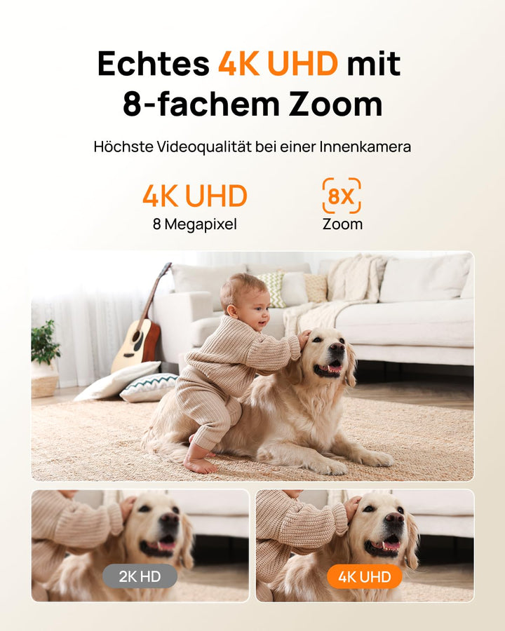 Überwachungskamera Indoor 4K UHD 360° Wi-Fi 6 mit KI-Erkennung 4er-Set - Bild 10